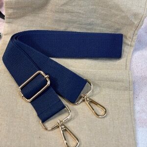 Navy Blue Adjustable Guitar Strap with Gold Hardware